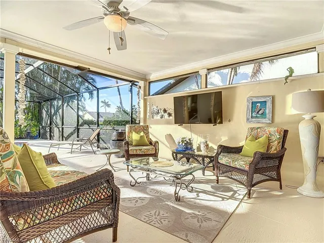 Sunroom is the lanai with Western exposure