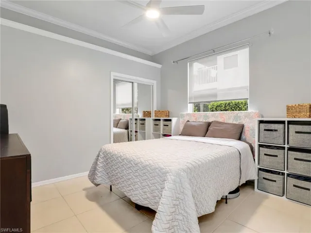 Third Bedroom with Ceiling Fan and Crown Molding