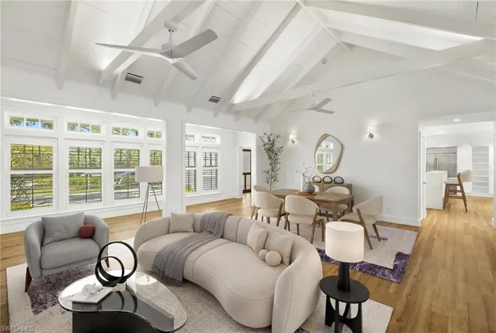 Virtually staged living/dining combo