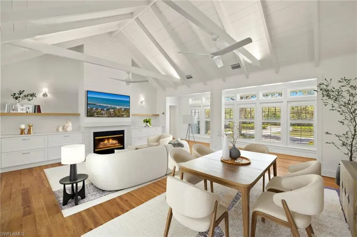 Virtually staged living/dining combo