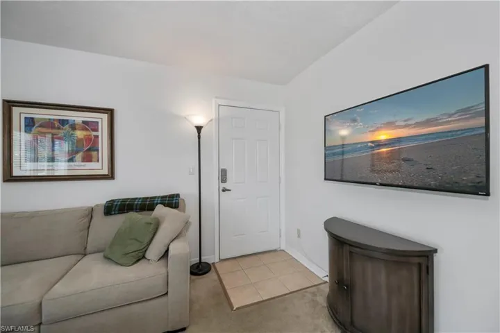View of tiled living room