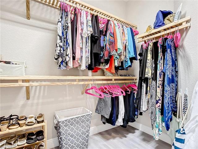 Walk in closet in master bedroom
