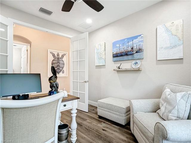 Den/office with french doors