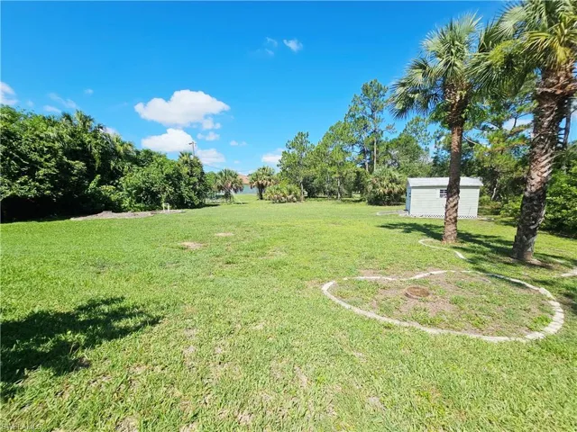 Huge backyard with a shed