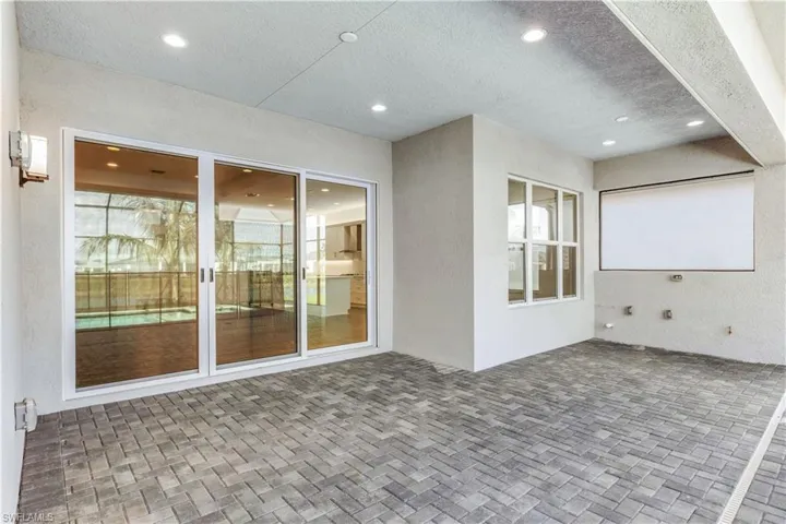Large covered lanai prepped for outdoor kitchen