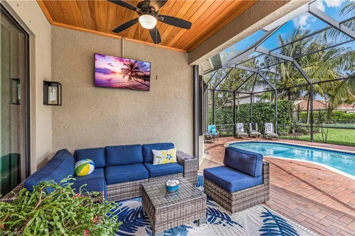 Backyard lounge area