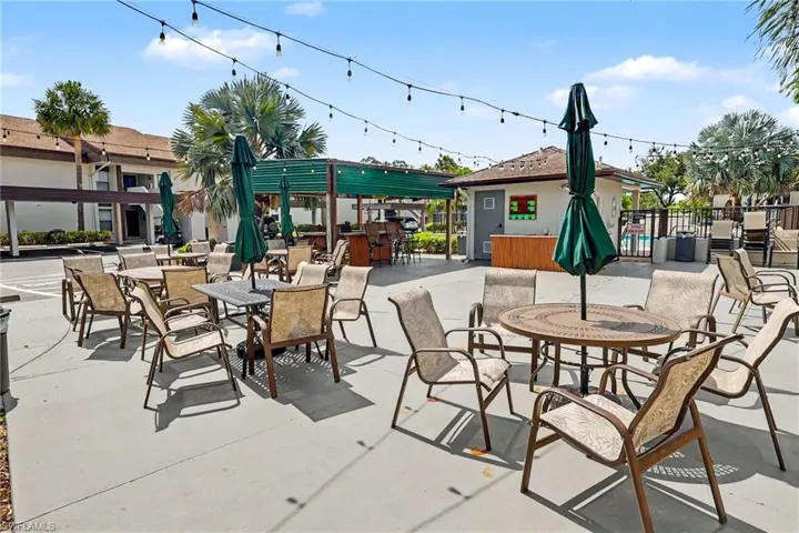 Tiki bar and socializing with neighbors