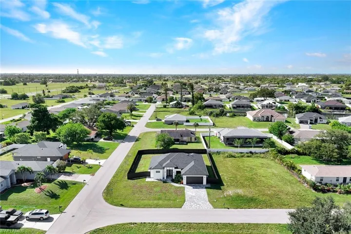 Aerial view of residential area