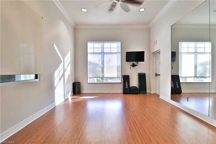 Aerobic room and hardwood / wood-style floors