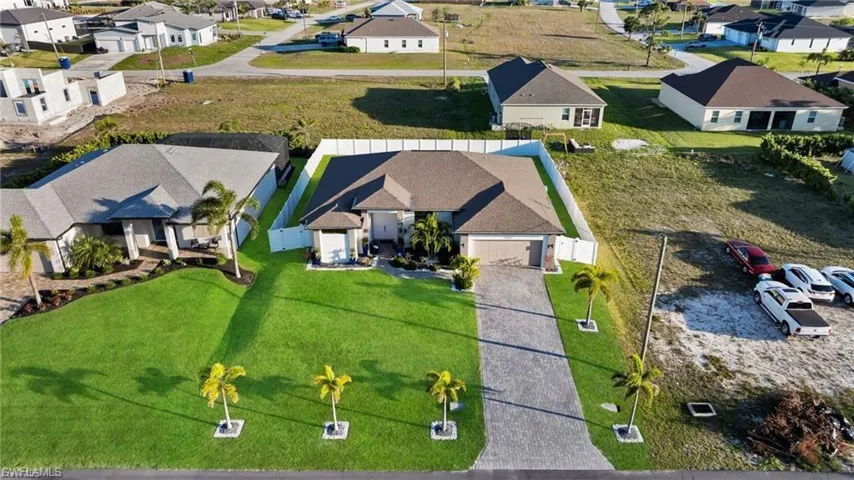 Aerial perspective of suburban area