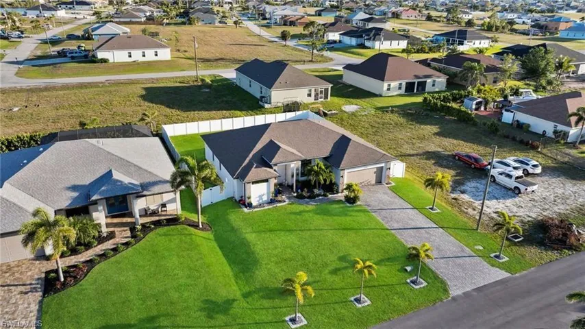 Aerial perspective of suburban area