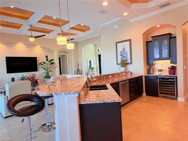 GOOD SIZE KITCHEN WITH A BUILT-IN BEVERAGE CHILLER