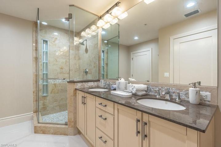 Double vanity with shower