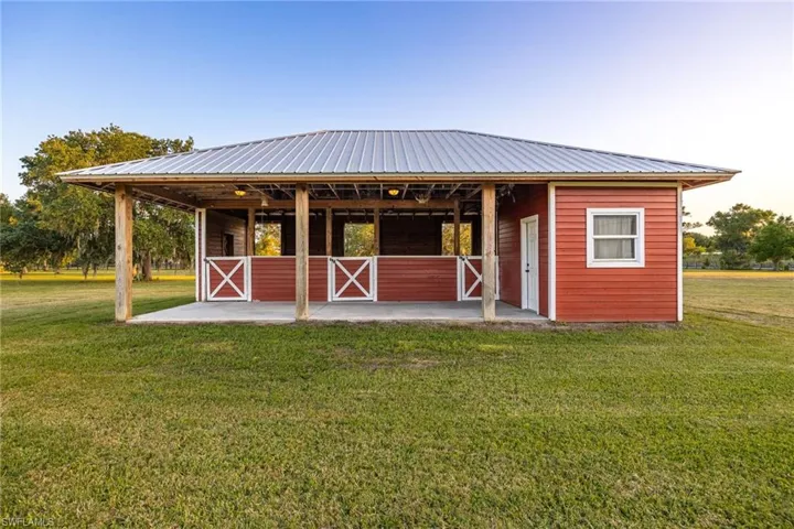 View of horse barn
