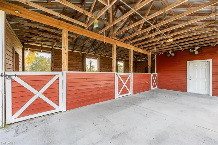 View of horse barn