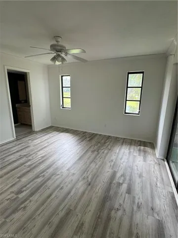 ceiling fan, and ensuite bath and new vinyl flooring