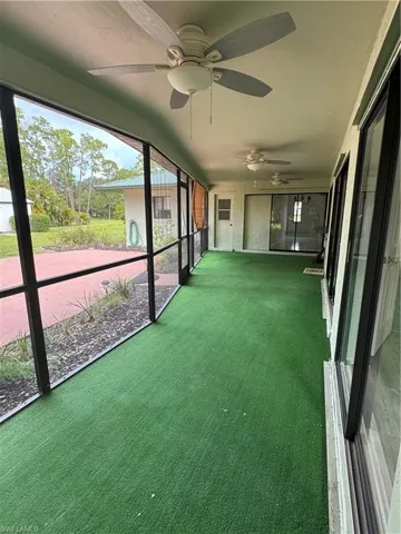 Screened Lanai with a ceiling fan