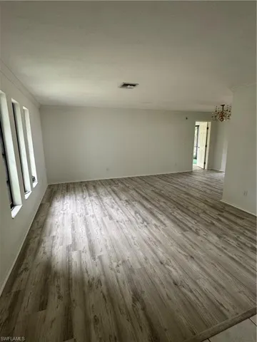 View from entrance with new LIFE proof Vinyl Plan Flooring