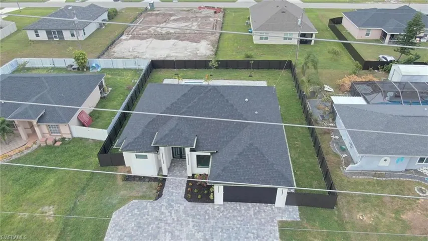 Aerial view of residential area