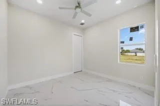 Empty room with ceiling fan