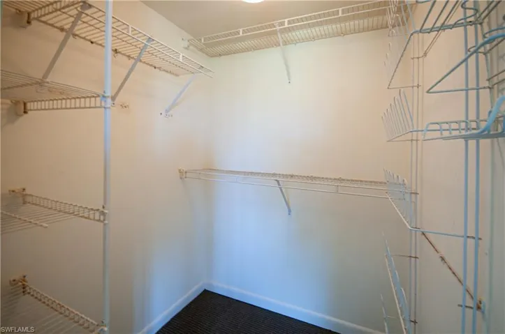Walk-in closet in master bedroom