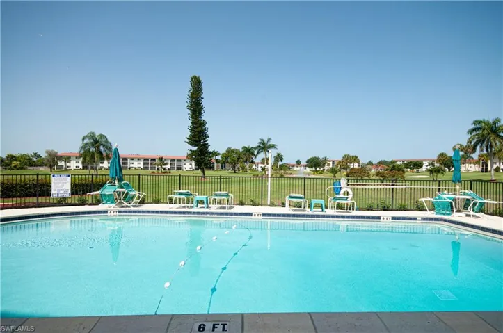 View of golf course from pool