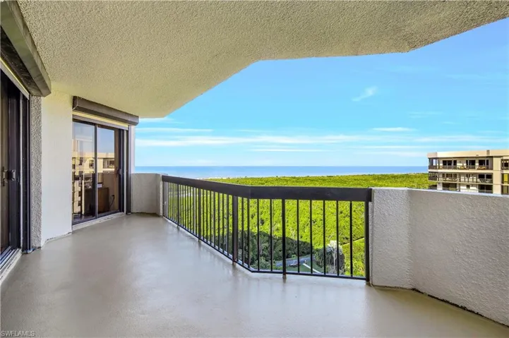 Balcony with a water view