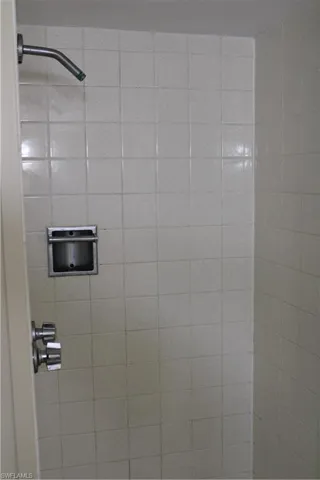 Details with a tile shower