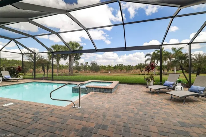 Panoramic picture window screen with private, serene preserve views
