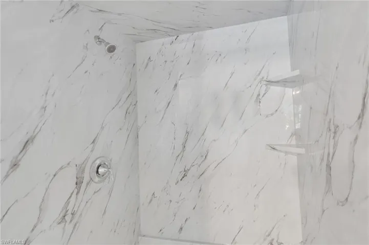 Room details with tiled shower