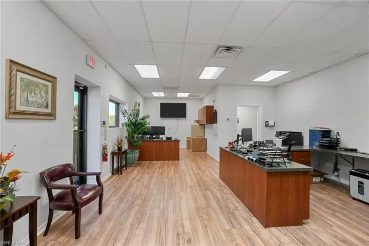 Home office featuring a paneled ceiling