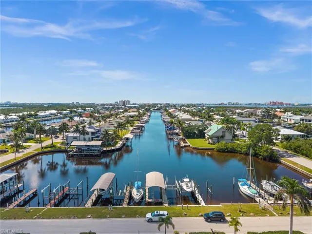 Drone / aerial view of a large body of water