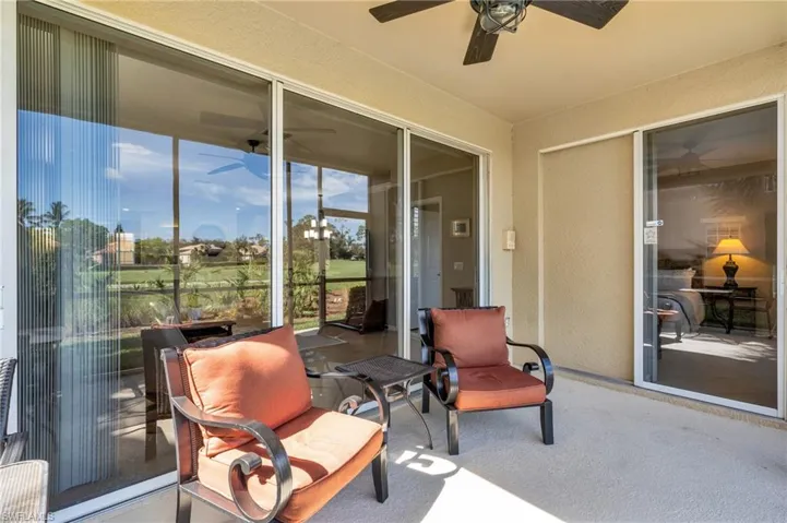 View of patio / terrace featuring a ceiling fan