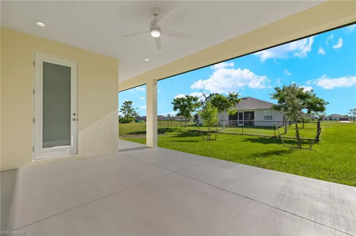 View of patio / terrace with ceiling fan
