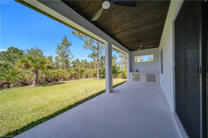 View of patio / terrace featuring a ceiling fan
