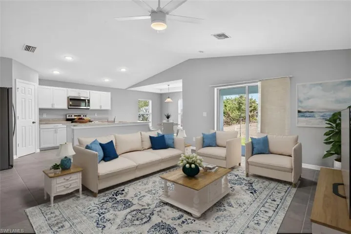 Virtual staging of  the Great Room.