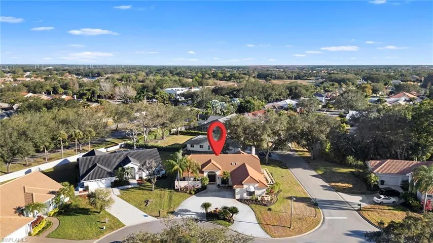 Aerial view of residential area