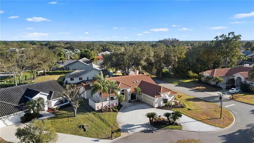 Aerial perspective of suburban area