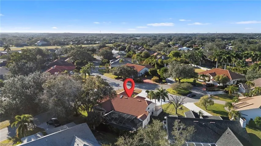 Aerial perspective of suburban area