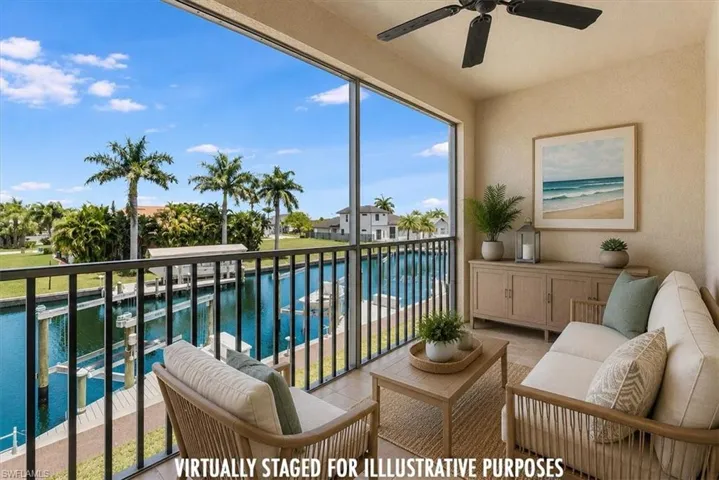Virtually staged balcony with amazing views