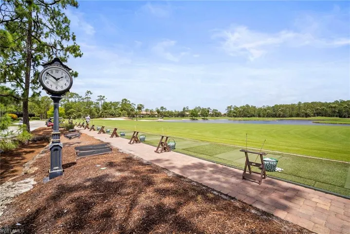 View of property's community featuring view of golf course and a water view