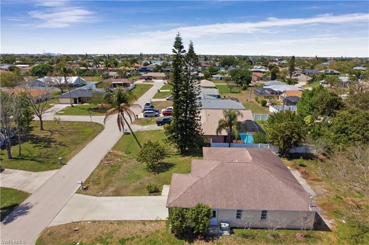 Aerial perspective of suburban area