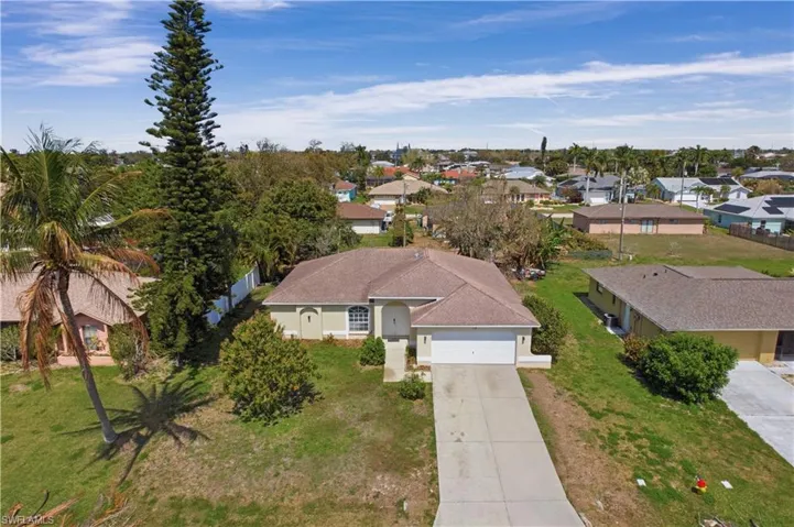 Aerial perspective of suburban area