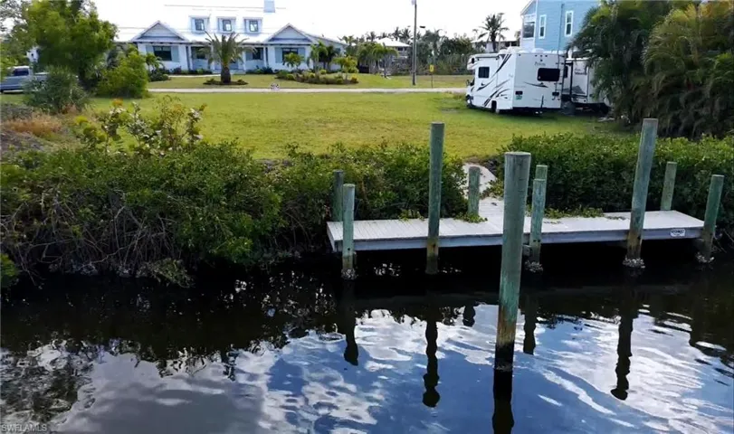 View of dock and post