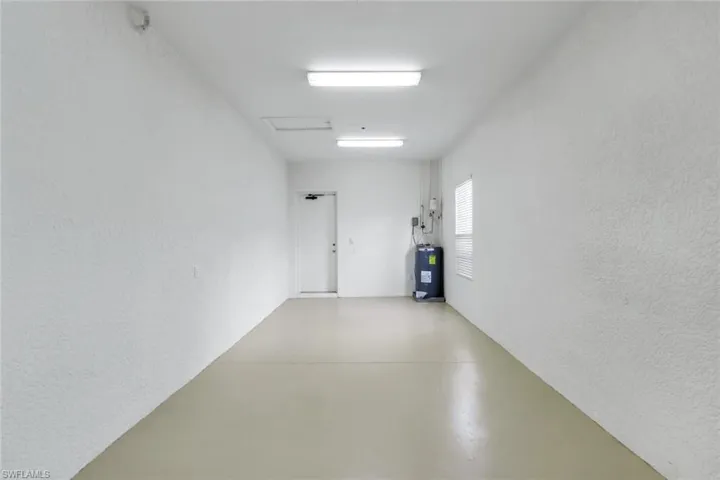 Garage with water heater