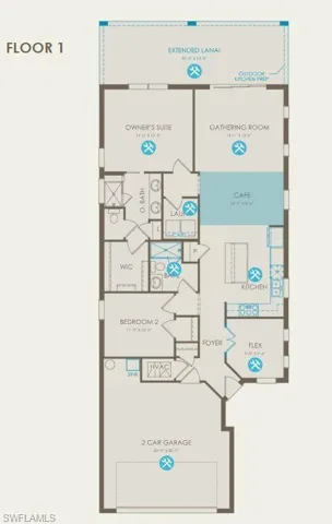 Floor plan with options selected