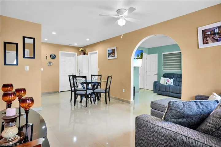 Living room with ceiling fan