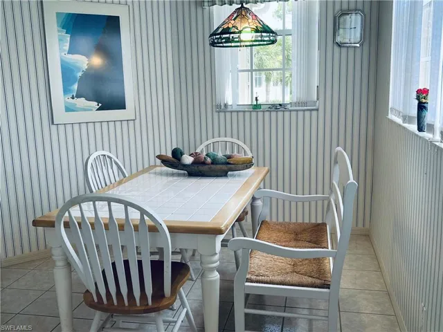 View of tiled breakfast area