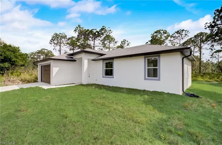 View of front of home with a front yard
