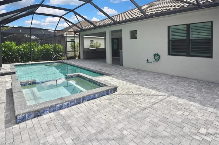 Plenty of space for chairs, lounges, potted plants, and friends